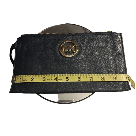 Michael Kors Fulton Zip Clutch Wristlet Navy
